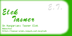 elek tasner business card